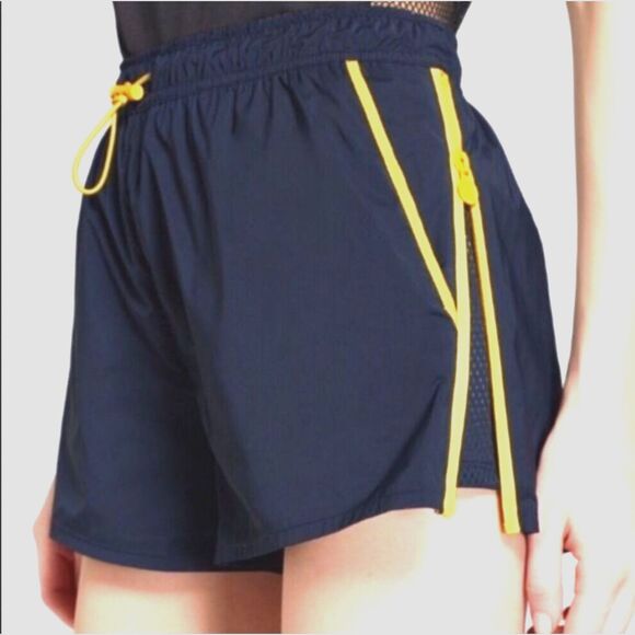 Hunter Women's Blue Athletic Side Zip Yellow Workout Tennis Shorts Size L - Picture 1 of 10
